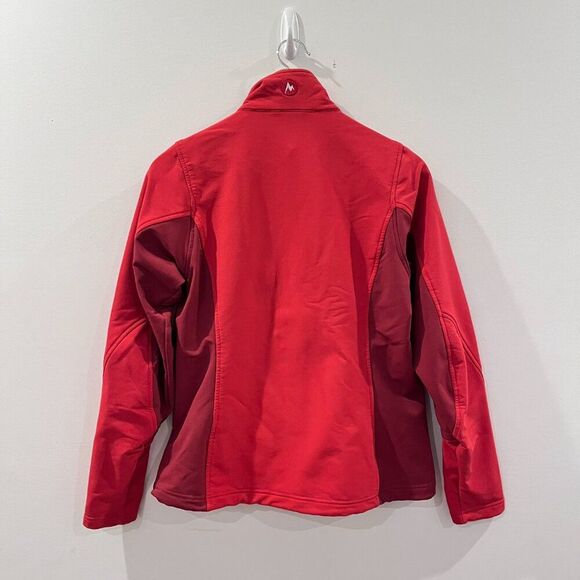 Marmot Fleece Lined Soft Shell Jacket Size Small Women's Red Zip Front - Picture 6 of 6